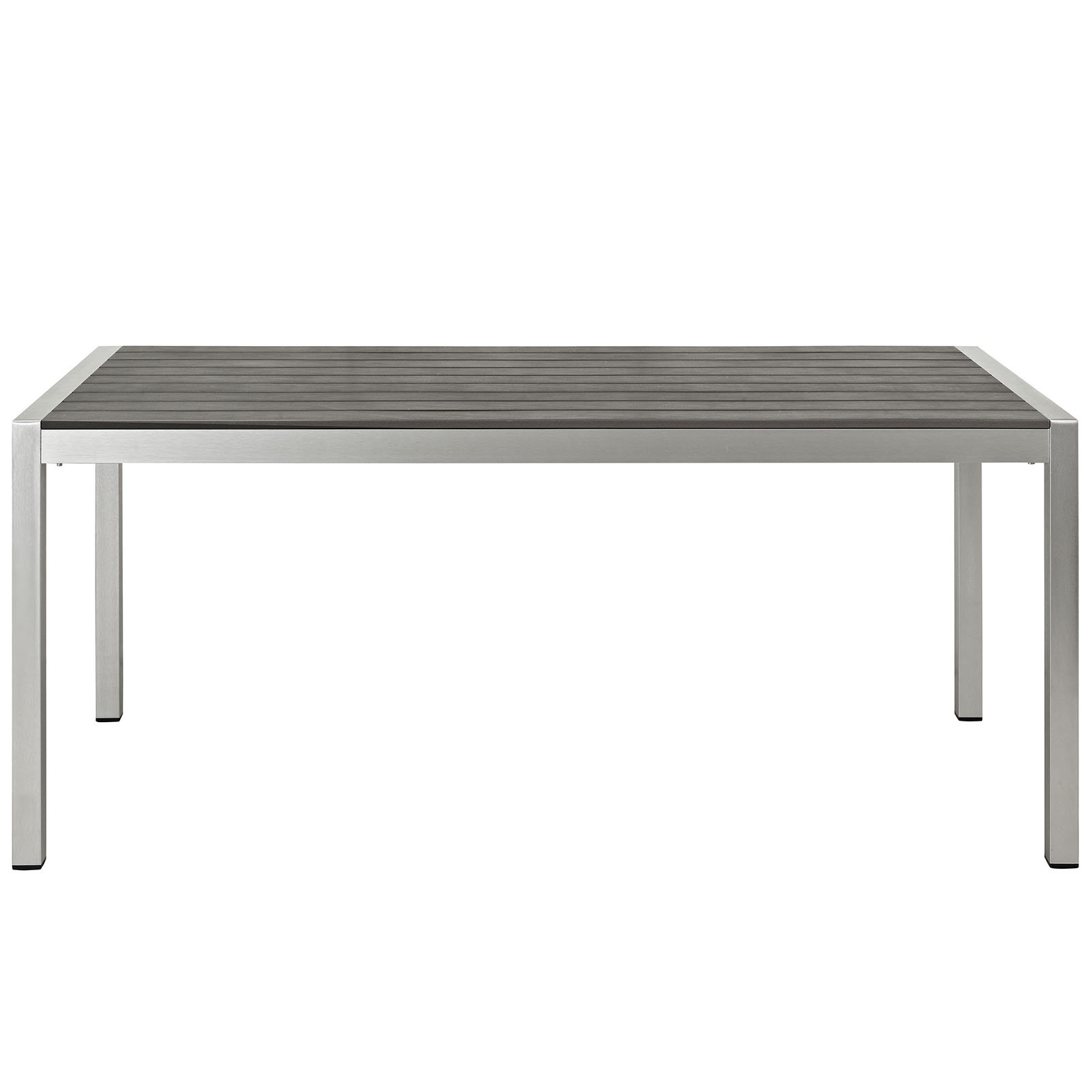 Modway Shore Aluminum Outdoor Patio 71" Rectangle Dining Table in
